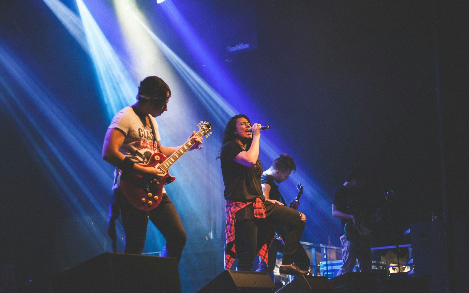 band playing on stage